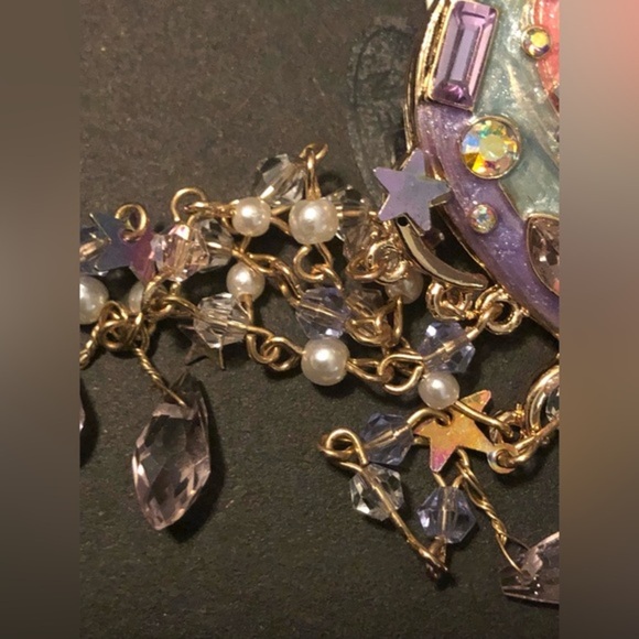 Betsey johnson unicorn tassel dangling gemstone chandelier earrings new‎ - Picture 5 of 15